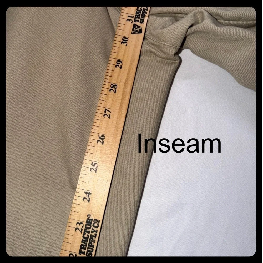 George Chino Pants Mens 42x32 Barley Tan Flat Front Cotton Blend Casual Chinos